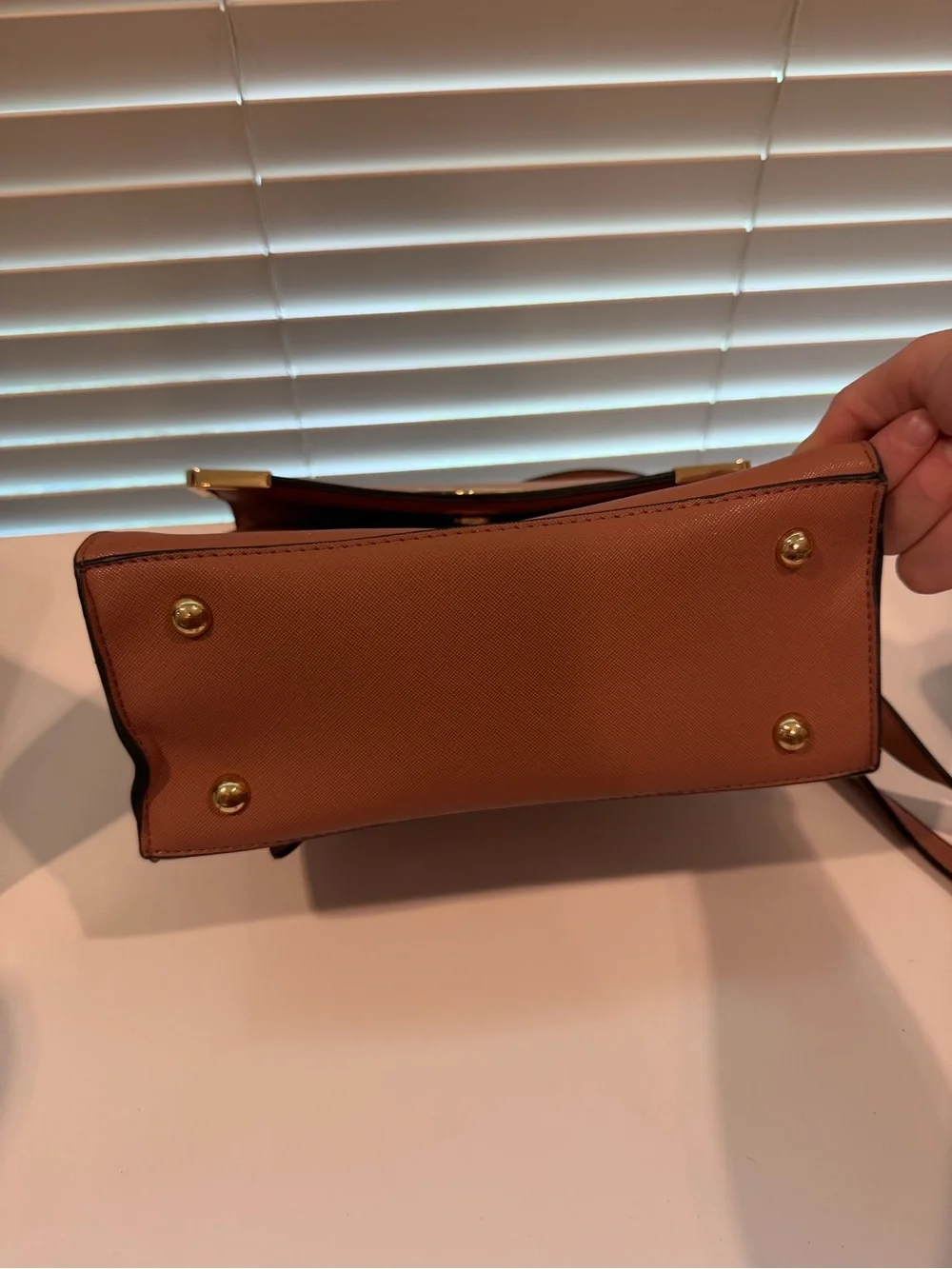 Structured Two-Tone Pink Top-Handle Satchel with Gold Hardware